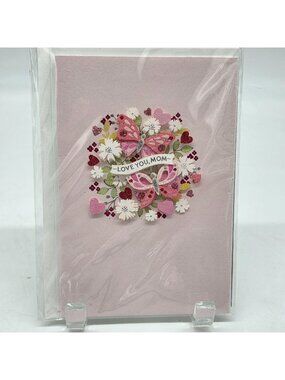 Hallmark Signature Mothers Day Greeting Card Butterflies & Heart Embellishments